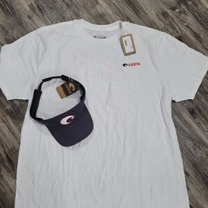 New COSTA Wave USA 2XXLarge  T Shirt & visor hat
